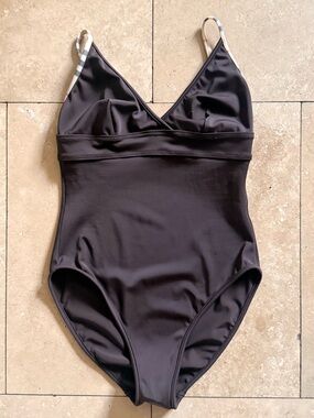 Burberry London Check-Strap One-Piece Swimsuit Brown (Size S)